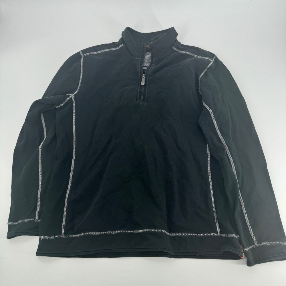 Tommy‎ Bahama Jeans Quarter Zip Pullover Sweater Mens L Contrasting Stitch